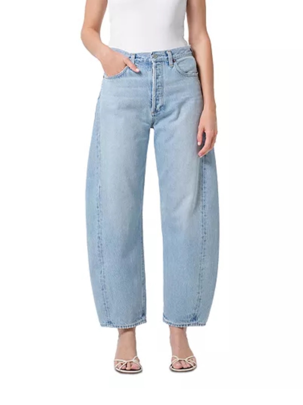 AGOLDE Luna Barrel Leg Jeans Light Wash Size 27